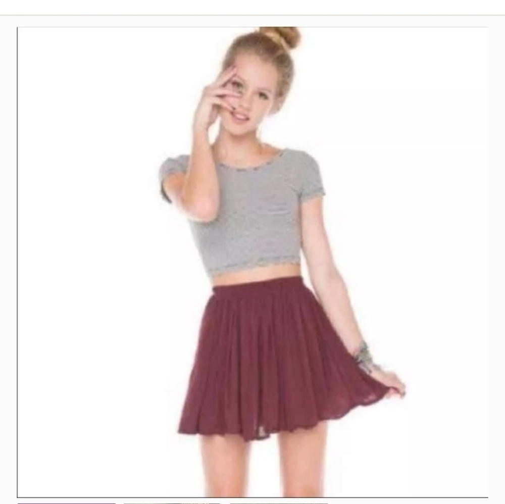 Brandy Melville Womens Burgundy OS Skirt
